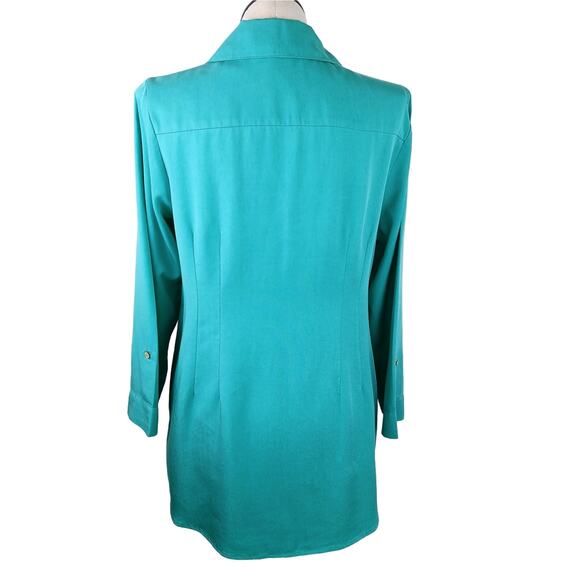 Soft Surroundings SZ L Washed Tencel Tunic Style Top In Green Style 2AH51 - Picture 4 of 6